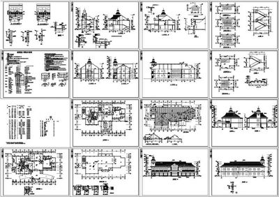 某山庄会馆建筑工程设计CAD施工图